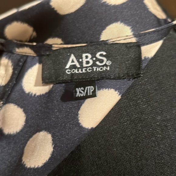 XS Navy Blue/Khaki Polka Dot Dress by ABS - Picture 6 of 8